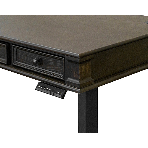 Martin Kingston Sit/Stand Desktop Box 1 of 2 x 60" Width x 28" Depth - Total Drawer(s): 3 - Material: Wood - Finish: Dark Chocolate, Rub Through - 1 Each (IMKN384T)