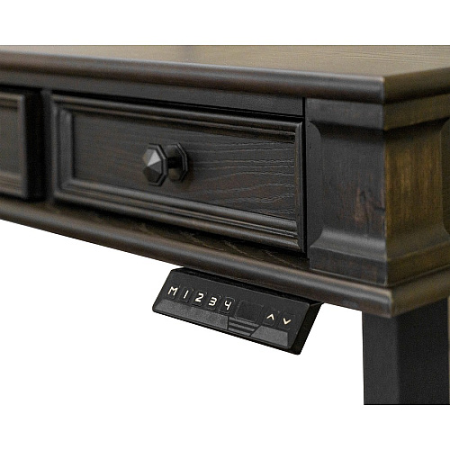 Martin Kingston Sit/Stand Desktop Box 1 of 2 x 60" Width x 28" Depth - Total Drawer(s): 3 - Material: Wood - Finish: Dark Chocolate, Rub Through - 1 Each (IMKN384T)