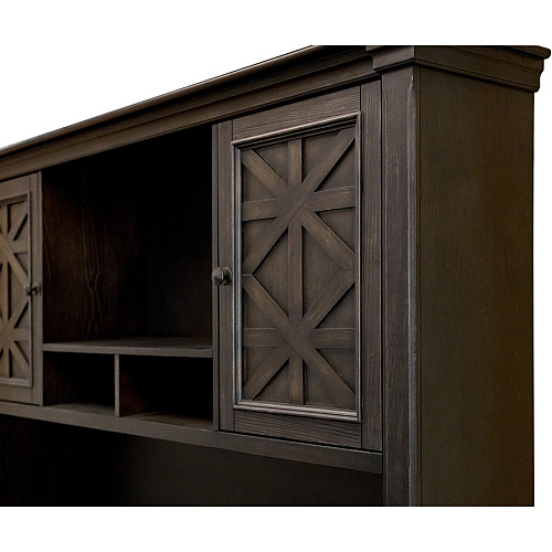 Martin Kingston Office Desking Unit 48" Height x 66" Width x 14" Depth - 2 Door(s) - 2 Adjustable Shelf(ves) - Material: Wood - Finish: Dark Chocolate, Rub Through - 1 Each (IMKN682)