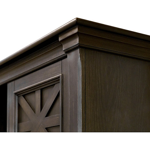 Martin Kingston Office Desking Unit 48" Height x 66" Width x 14" Depth - 2 Door(s) - 2 Adjustable Shelf(ves) - Material: Wood - Finish: Dark Chocolate, Rub Through - 1 Each (IMKN682)