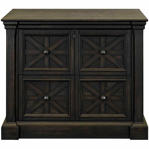 Martin Kingston Office Desking Unit 30" Height x 36" Width x 21" Depth - Total Drawer(s): 2 - Material: Wood - Finish: Dark Chocolate, Rub Through - 1 Each (IMKN450)