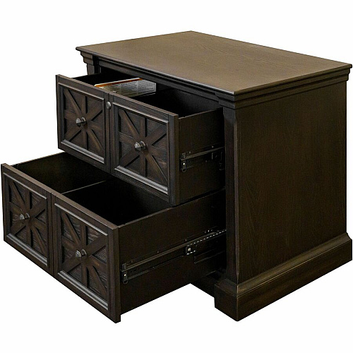 Martin Kingston Office Desking Unit 30" Height x 36" Width x 21" Depth - Total Drawer(s): 2 - Material: Wood - Finish: Dark Chocolate, Rub Through - 1 Each (IMKN450)