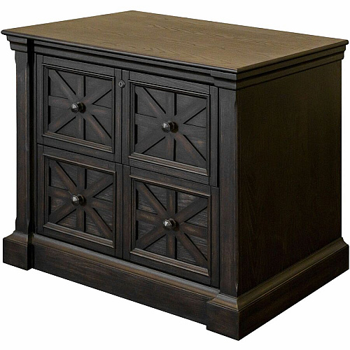 Martin Kingston Office Desking Unit 30" Height x 36" Width x 21" Depth - Total Drawer(s): 2 - Material: Wood - Finish: Dark Chocolate, Rub Through - 1 Each (IMKN450)
