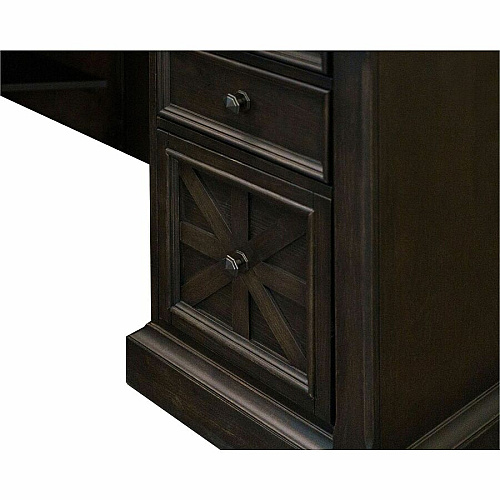 Martin Kingston Return with Pedestal Box 2 of 2 L-shaped - 30" Height x 44" Width x 21" Depth - Total Drawer(s): 4 - Material: Wood - Finish: Dark Chocolate, Rub Through - 1 Each (IMKN684RR)