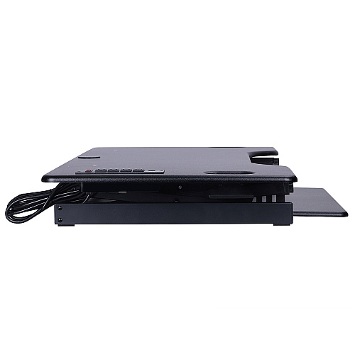 Rocelco Sit/Stand Desk Riser 45 lb Load Capacity - 20" Height x 45.75" Width x 23.75" Depth - Black (RDADRB46A)