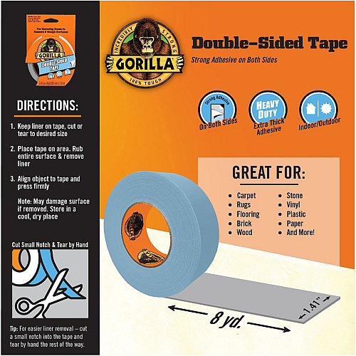 Gorilla Glue Gorilla Double-Sided Tape 24 ft Length x 1.40" Width - Gray - 1 Roll (100925)
