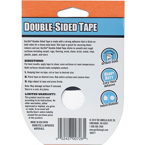 Gorilla Glue Gorilla Double-Sided Tape 24 ft Length x 1.40" Width - Gray - 1 Roll (100925)