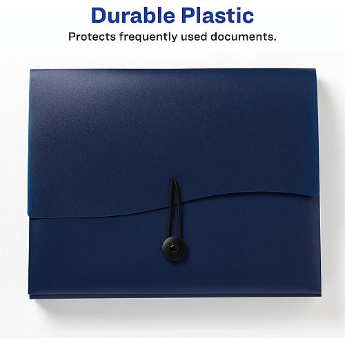 Avery&reg; Slide & View Letter Organizer Folder 8 1/2" x 11" - 40 Sheets Capacity - 6 Pocket(s) - Plastic, Poly - Navy - 1 Each (73545)