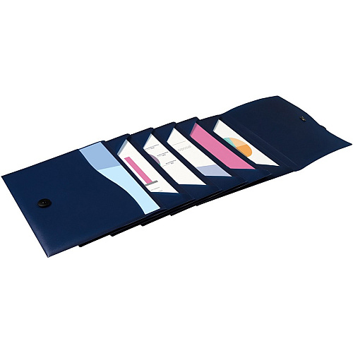 Avery&reg; Slide & View Letter Organizer Folder 8 1/2" x 11" - 40 Sheets Capacity - 6 Pocket(s) - Plastic, Poly - Navy - 1 Each (73545)