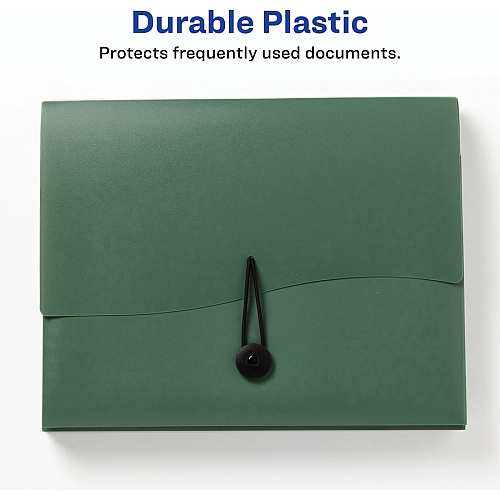 Avery&reg; Slide & View Letter Organizer Folder 8 1/2" x 11" - 40 Sheets Capacity - 6 Pocket(s) - Plastic, Poly, Polypropylene - Sage - 1 Each (73546)