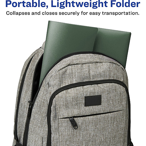 Avery&reg; Slide & View Letter Organizer Folder 8 1/2" x 11" - 40 Sheets Capacity - 6 Pocket(s) - Plastic, Poly, Polypropylene - Sage - 1 Each (73546)