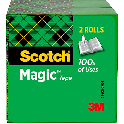 Scotch Magic Tape 72 yd Length x 0.75" Width - 3" Core - Clear - 2 / Pack (8103472)