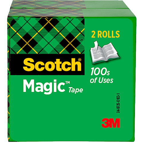 Scotch Magic Tape 72 yd Length x 0.75" Width - 3" Core - Clear - 2 / Pack (8103472)
