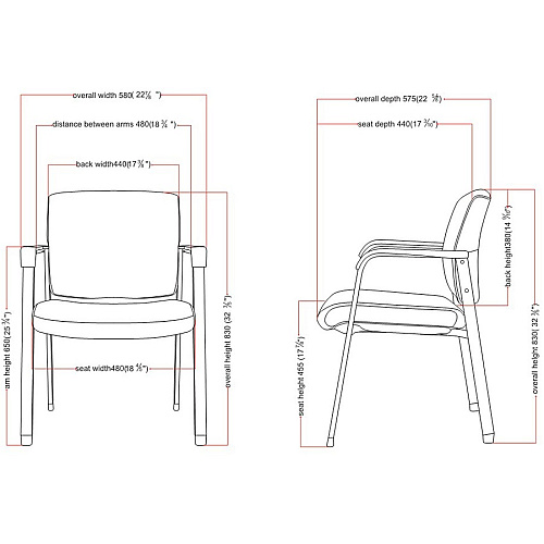 Lorell Healthcare Upholstery Guest Chair Steel Frame Material - Square Base - Black - Vinyl - Armrest - 1 Each (LLR30950)