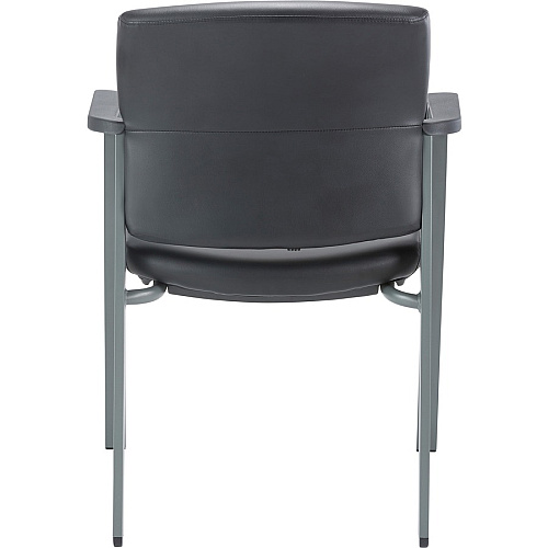 Lorell Healthcare Upholstery Guest Chair Steel Frame Material - Square Base - Black - Vinyl - Armrest - 1 Each (LLR30950)