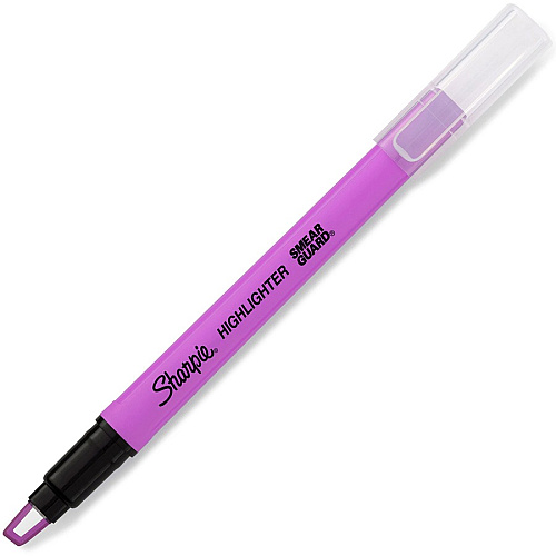 Sharpie Clear View Highlighter Fine Chisel Marker Point - Yellow, Pink, Orange, Coral, Blue, Purple, Fluorescent Green Ink - 8 / Pack (2128218)