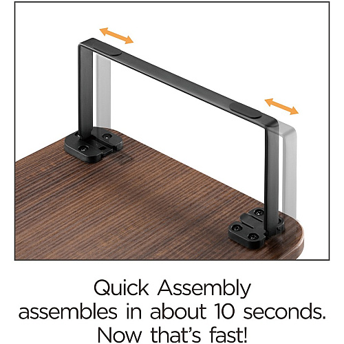 Lorell Quick-Install Monitor Laptop Riser 4.80" Height x 39.40" Width x 10.20" Depth - Powder Coated - Steel, Particleboard, Silicone - Teak (LLR99557)