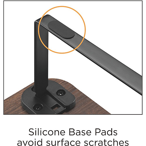 Lorell Quick-Install Monitor Laptop Riser 4.80" Height x 39.40" Width x 10.20" Depth - Powder Coated - Steel, Particleboard, Silicone - Teak (LLR99557)