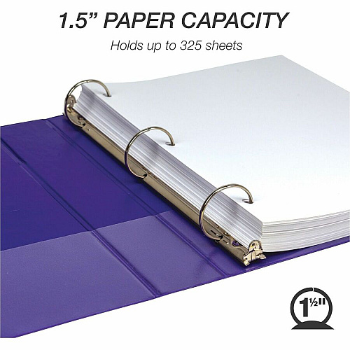 Samsill Earth's Choice Plant-based View Binders 1 1/2" Binder Capacity - Letter - 8 1/2" x 11" Sheet Size - 3 Ring(s) - Fastener(s): Round Ring - Chipboard, Polypropylene, Plastic - Purple - Recycled - Bio-based, Durable, Recyclable, Punched, C (MP286508)
