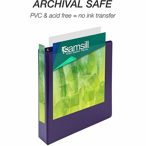 Samsill Earth's Choice Plant-based View Binders 1 1/2" Binder Capacity - Letter - 8 1/2" x 11" Sheet Size - 3 Ring(s) - Fastener(s): Round Ring - Chipboard, Polypropylene, Plastic - Purple - Recycled - Bio-based, Durable, Recyclable, Punched, C (MP286508)