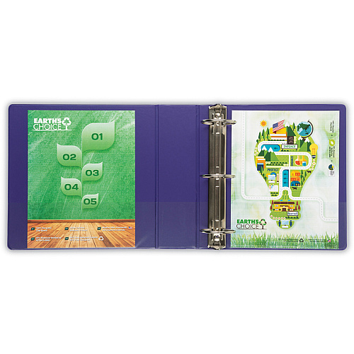 Samsill Earth's Choice Plant-based View Binders 3" Binder Capacity - Letter - 8 1/2" x 11" Sheet Size - 3 Ring(s) - Fastener(s): Round Ring - Chipboard, Polypropylene, Plastic - Purple - Recycled - Durable, Clear Overlay, Non-glare, PVC-free, Non (U86808)
