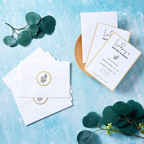 Avery&reg; Invitation Cards with Metallic Gold Borders 5" Width x 7" Length - Rectangle - Inkjet, Laser - Matte - White - Gold Border - Paper - Chlorine-free, Perforated, PVC-free - 15 / Sheet - 2 Total Sheets - 30 / Pack (3325)