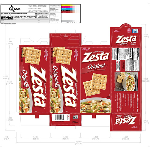 Kellogg's Zesta Saltine Crackers Original - 16 oz - 1 Box (00133)