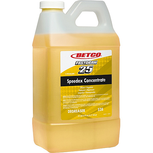 Betco Speedex Heavy Duty Degreaser - FASTDRAW 25 Concentrate - 67.6 fl oz (2.1 quart) - Lemon Scent - Water Soluble, Deodorize, Fast Acting - Light Amber - 4 / Carton (5284700CT)