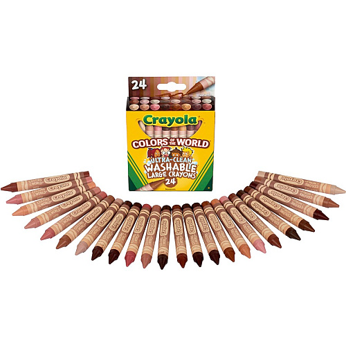 Crayola Ultra-Clean Washabe Large Crayons Assorted, Almond, Rose, Gold - 24 / Pack (520134)