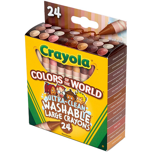 Crayola Ultra-Clean Washabe Large Crayons Assorted, Almond, Rose, Gold - 24 / Pack (520134)