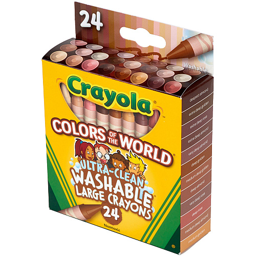 Crayola Ultra-Clean Washabe Large Crayons Assorted, Almond, Rose, Gold - 24 / Pack (520134)