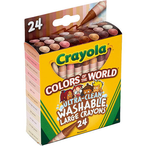 Crayola Ultra-Clean Washabe Large Crayons Assorted, Almond, Rose, Gold - 24 / Pack (520134)