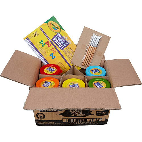 Crayola Spill Proof Washable Paint Set Art, Craft - Recommended For 3 Year - 25 / Pack (542313)
