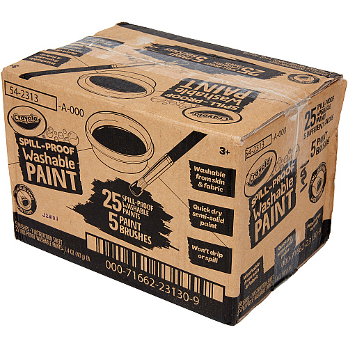 Crayola Spill Proof Washable Paint Set Art, Craft - Recommended For 3 Year - 25 / Pack (542313)