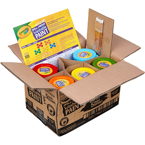 Crayola Spill Proof Washable Paint Set Art, Craft - Recommended For 3 Year - 25 / Pack (542313)