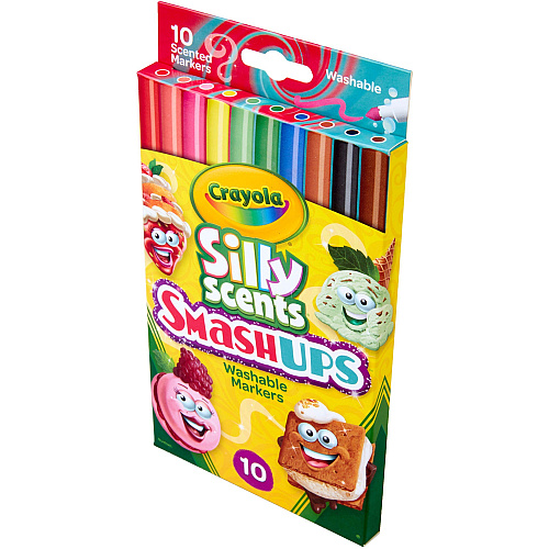 Crayola Silly Scents Slim Scented Washable Markers Broad, Fine Marker Point - Washable - Assorted Ink - Water Based - Assorted Barrel - 10 / Pack (588275)