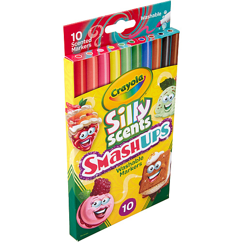 Crayola Silly Scents Slim Scented Washable Markers Broad, Fine Marker Point - Washable - Assorted Ink - Water Based - Assorted Barrel - 10 / Pack (588275)