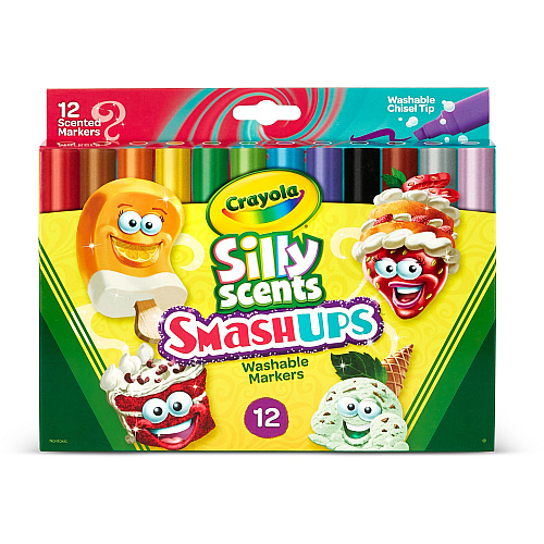 Crayola Silly Scents Slim Scented Washable Markers Washable - Assorted Ink - 12 / Pack (588279)