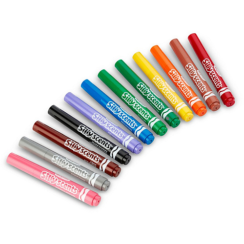 Crayola Silly Scents Slim Scented Washable Markers Washable - Assorted Ink - 12 / Pack (588279)