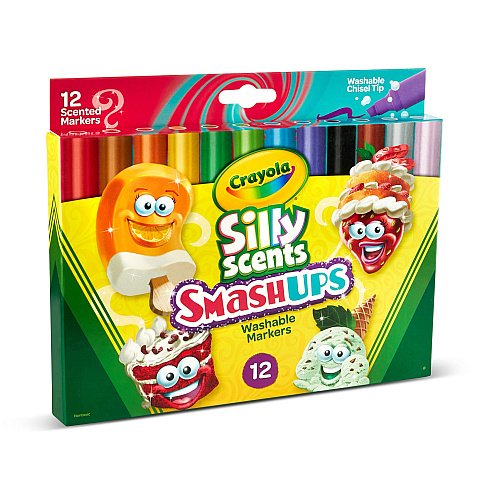 Crayola Silly Scents Slim Scented Washable Markers Washable - Assorted Ink - 12 / Pack (588279)
