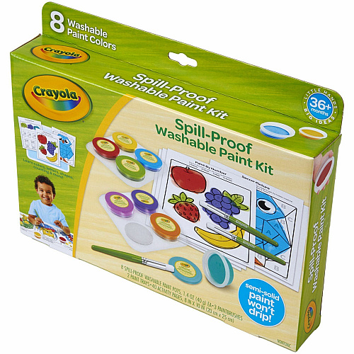 Crayola Spill Proof Washable Paint Set Art, Craft, Fun and Learning - Recommended For 3 Year - 1 Kit (811518)