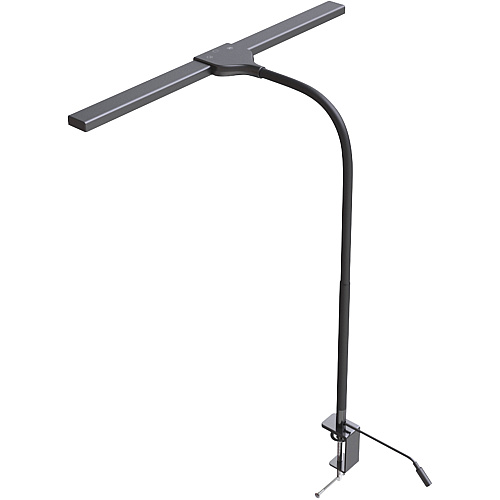 Data Accessories Company Clamp-On LED Desk Lamp 20" Height x 18" Width - LED Bulb - Flexible Neck, Gooseneck, Dimmable, Color Changing Mode, Durable - Metal - Desk Mountable, Table Top - Black - for Desk, Table (21646)