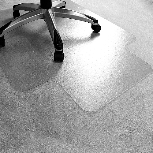 Cleartex AdvantagematPlus Advantagemat&reg; Plus APET Lipped for Low/Standard Pile Carpets - 45" x 53" 53" Length x 45" Width x 0.087" Depth x 0.375" Thickness - Lip Size 12" Length x 25" Width - Lipped - Amorphous Polyethylene Terephthalat (NCCMFLAG0005)