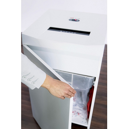 HSM Classic 225.2 - 1/32" x 3/16" + External Autom. Oiler Continuous Shredder - Particle Cut - 7 Per Pass - for shredding Paper, Staples, Paper Clip - 0.031" x 0.187" Shred Size - P-7/F-3 - 11.81" Throat - 31.70 gal Wastebin Capacity - 1400 W - (1458133O)