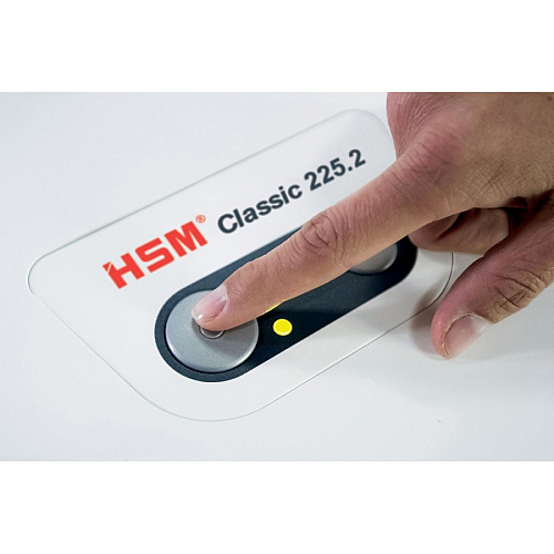 HSM Classic 225.2 - 1/32" x 3/16" + External Autom. Oiler Continuous Shredder - Particle Cut - 7 Per Pass - for shredding Paper, Staples, Paper Clip - 0.031" x 0.187" Shred Size - P-7/F-3 - 11.81" Throat - 31.70 gal Wastebin Capacity - 1400 W - (1458133O)