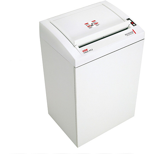 HSM Classic 411.2 - 1/32" x 3/16" + External Autom. Oiler Continuous Shredder - Particle Cut - 10 Per Pass - for shredding Paper, Staples, Paper Clip - 0.031" x 0.187" Shred Size - P-7/F-3 - 15.75" Throat - 38.60 gal Wastebin Capacity - Light G (1564173O)
