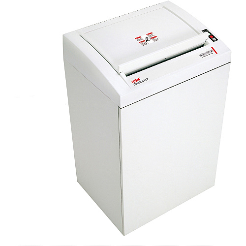 HSM Classic 411.2 - 1/32" x 3/16" + External Autom. Oiler Continuous Shredder - Particle Cut - 10 Per Pass - for shredding Paper, Staples, Paper Clip - 0.031" x 0.187" Shred Size - P-7/F-3 - 15.75" Throat - 38.60 gal Wastebin Capacity - Light G (1564173O)