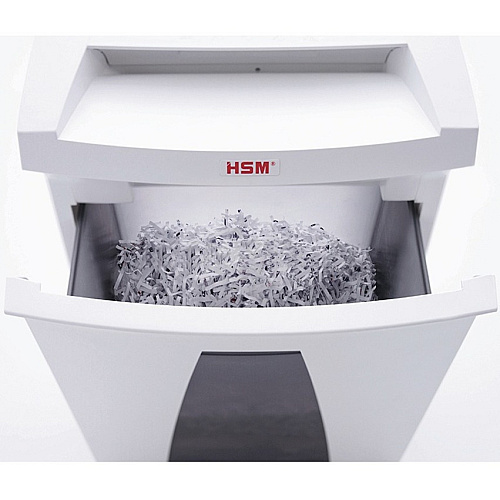 HSM SECURIO B24 - 1/16" x 5/8" Continuous Shredder - Particle Cut - 11 Per Pass - for shredding Paper, Paper Clip, Staples, Credit Card, CD, DVD - 0.063" x 0.625" Shred Size - P-5/T-5/E-4/F-2 - 9.45" Throat - 9.20 gal Wastebin Capacity - White - (1782113)