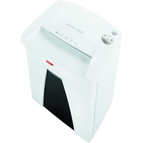 HSM SECURIO B24 - 1/32" x 3/16" + External Autom. Oiler Continuous Shredder - Particle Cut - 4 Per Pass - for shredding Paper - 0.031" x 0.187" Shred Size - P-7/F-3 - 9.45" Throat - 9.20 gal Wastebin Capacity - White - 1 Each (1784113O)