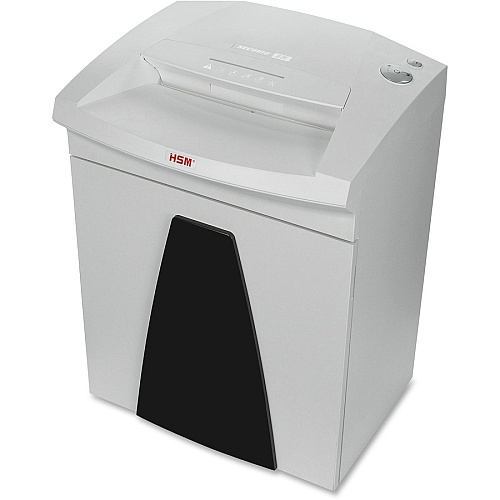 HSM SECURIO B26 - 3/16" x 1 1/8" Continuous Shredder - Particle Cut - 16 Per Pass - for shredding Paper, Paper Clip, Staples, CD, DVD, Credit Card - 0.188" x 1.125" Shred Size - P-4/O-3/T-4/E-3/F-1 - 12.20" Throat - 14.50 gal Wastebin Capacity - (1803113)
